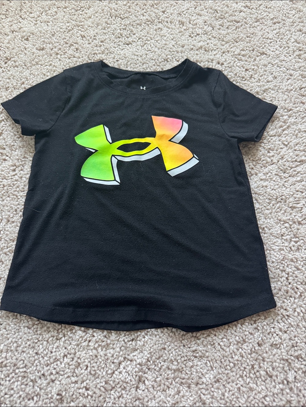 Under Armour Black Short Sleeve Kids Tee with Logo